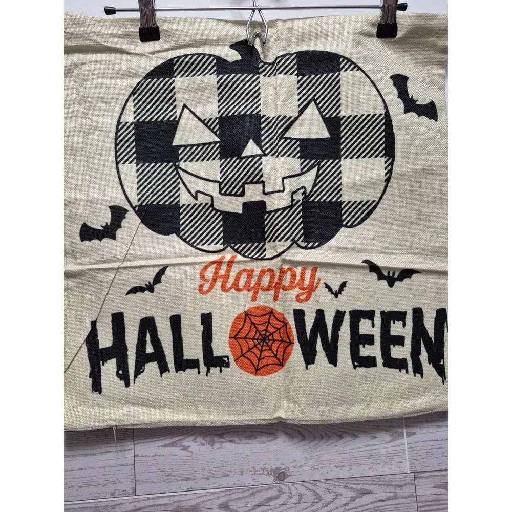 Lot Of 2 Pillow Covers Halloween design Fits Size  18x18 Pillows Trick Or Treat
